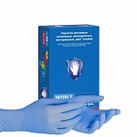 Перчатки одноразовые нитриловые смотровые S&C ZN 308, нестерильные, неопудренные, размер M (7-8), голубые, 100 пар