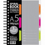 Бизнес-тетрадь А5 Attache Selection Spiral Book, 140 листов, клетка, на спирали, серая (170x206мм), 14шт.