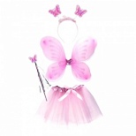 Набор маскарадный розовый (крылья, украшение на голову, волшебная палочка, юбка)