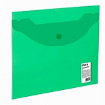 Папка-конверт на кнопке Staff (А5, 150мкм, пластик) прозрачная зеленая, 50шт. (270464)