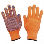 Перчатки защитные акриловые утепленные Рубифрост, с ПВХ-покрытием, 10 класс, размер 9, 1 пара (ac31pd оранж)