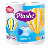Полотенца бумажные 2-слойные Plushe Light, рулонные, 2 рул/уп, 12 уп. (16730-бел)
