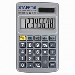 Калькулятор карманный Staff STF-1008 (8-разрядный) черный, двойное питание (250115)