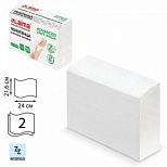 Полотенца бумажные для держателя 2-слойные Лайма H2 Advanced Unit Pack, листовые Z-сложения, 21 пачка по 190 листов (112138)