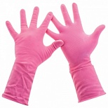 Перчатки резиновые Paclan Practi Comfort, размер 9 (L), розовые, 1 пара (407121/407272)