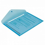 Папка-конверт на кнопке Attache (А4, 180мкм, до 120л., полипропилен) прозрачно-синяя