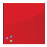 Доска стеклянная магнитно-маркерная Brauberg, красная, 450x450мм, 3 магнита (236737)