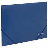 Папка на резинках пластиковая Brauberg стандарт (А4, 500мкм, до 300 листов) синий (221623)