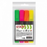 Набор маркеров-текстовыделителей Staff Stick (1-4мм, лимонный/зеленый/оранжевый/розовый) 4шт.