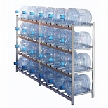 Стеллаж металлический для воды Cobalt «Бомис-24» на 24 бутыли, металлик, 1870x440x1155мм
