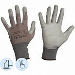 Перчатки защитные нейлоновые Scaffa PU1850T-GR, с ПУ-покрытием, серые, 18 класс, размер 8 (M), 1 пара