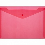 Папка-конверт на кнопке Attache (А4, 180мкм, до 120л., полипропилен) прозрачно-красная, 10шт., 10 уп.