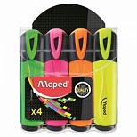 Набор маркеров-текстовыделителей Maped FluoPeps Classic (1-5мм, 4 цвета) 4шт. (742547)
