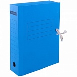 Папка архивная с завязками OfficeSpace (А4, корешок 75мм, до 400л., 2 завязки, картон) синяя (225429)