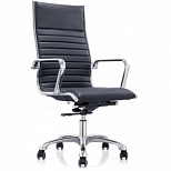 Кресло руководителя Easy Chair 704 TL, кожа черная, хром