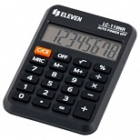 Калькулятор карманный Eleven LC-110NR (8-разрядный) питание от батарейки, черный (LC-110NR)