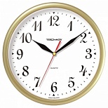 Часы настенные аналоговые Troyka 91971913, круглые, 23x23x3см, золотистая рамка (91971913), 9шт.