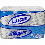 Бумага туалетная 2-слойная Luscan Standart, белая, 21.8м, 12 рул/уп