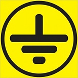 Знак безопасности Технотерра "Символ заземления Z08" (50x50мм, пленка ПВХ) 10шт.