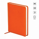 Ежедневник недатированный А6 OfficeSpace "Winner" (136 листов) обложка кожзам, оранжевая (En6_12733)