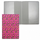 Обложка для паспорта ДПС "Леопард", кожзам, розовая с цветным принтом (2203.Р13)