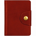 Визитница карманная OfficeSpace (на 18 визиток, натур.кожа, 100х70мм, на кнопке) красный (312565)