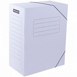 Папка на резинках картонная OfficeSpace (А4, корешок 150мм, до 400л., микрогофрокартон) белая, 20шт. (225433)