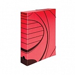 Папка на резинках картонная inФОРМАТ (А4, корешок 75мм, до 400л., микрогофрокартон) красная, 35шт.