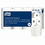 Бумага туалетная 3-слойная Tork Premium T4, белая, 15м, 8 рул/уп (120330)