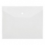 Папка-конверт на кнопке Стамм (А5+, 150мкм, пластик) прозрачная, бесцветная (ММ-32276), 10шт.