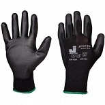 Перчатки защитные текстильные Jeta Safety, нейлоновые с полиуретаном, размер 9 (L), черные, 12 пар