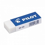 Ластик Pilot (прямоугольный, 60х20х12мм, белый, винил, картонный держатель) 20шт. (ЕЕ-102)
