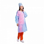 Мед.одежда Халат одноразовый процедурный Klever на липучках, голубой, размер XXL, 10шт.