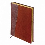 Ежедневник недатированный А5 Brauberg Cayman (160 листов) обложка кожзам, коричневая под комб. кожу (125084), 30шт.