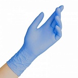 Перчатки одноразовые нитриловые смотровые S&C ZN 308, нестерильные, неопудренные, размер L (8-9), голубые, 100 пар
