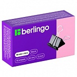 Зажимы для бумаг металлические Berlingo (25мм, до 100 листов, черные) 12шт. (BC1225)