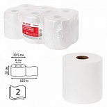Полотенца бумажные для держателя 2-слойные Лайма M2 Premium, рулонные, белые, 6 рул/уп