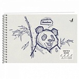 Блокнот для зарисовок А5, 80л Listoff "Panda Book" (165х248мм, евроспираль, матовая ламинация, обложка 7Бц)
