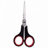 Ножницы Офисмаг Soft Grip 140мм, симметричные ручки, остроконечные, черно-красные (236454)