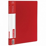 Папка с металлическим скоросшивателем и внутренним карманом Brauberg Contract (А4, 0.7мм, до 100л., пластик) красная (221783)