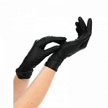 Перчатки одноразовые нитриловые смотровые NitriMax, нестерильные, неопудренные, черные, размер S, 50 пар в упаковке
