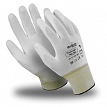Перчатки защитные полиэфирные Manipula Specialist "Полисофт", полиуретановое покрытие (облив), размер 8 (M), белые, 1 пара (MG-166)
