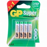 Батарейка GP Super AAA/LR03 (1.5 В) алкалиновая (блистер, 4шт.) (24A3/1-2CR4)