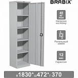 Шкаф архивный металлический Brabix "MK 18/47/37-01", 1830х472х370мм, 4 полки, разборный (S204BR181102)