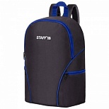 Рюкзак молодежный Staff Trip, 2 кармана, черный с синими деталями, 40x27x15,5см (270786), 20шт.