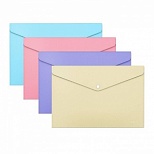 Папка-конверт на кнопке Erich Krause Pastel (А4, 180мкм, до 100л., пластик) непрозрачная, цветная (50322)