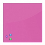 Доска стеклянная магнитно-маркерная Brauberg, розовая, 450x450мм, 3 магнита (236742)