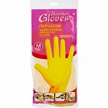 Перчатки латексные Household Gloves, с хлопковым напылением, размер 8 (М), 1 пара