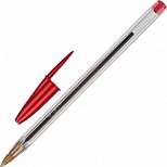 Ручка шариковая BIC Cristal (0.4мм, красный цвет чернил, корпус прозрачный) 1шт. (847899)