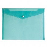 Папка-конверт на кнопке inФОРМАТ (А5, 180мкм, пластик) прозрачная зеленая